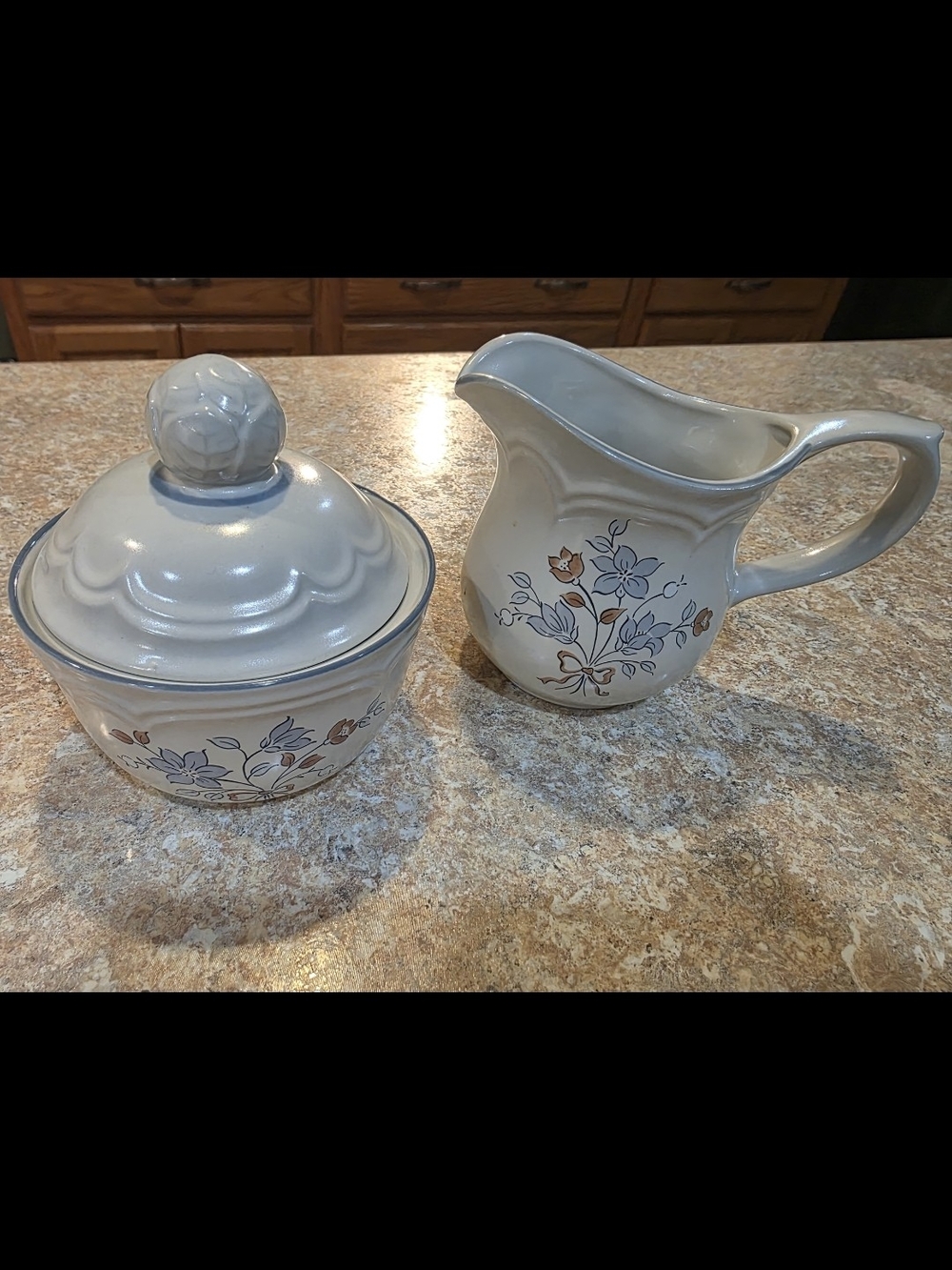 Vintage Cordella Sugar bowl with lid and matching creamer pitcher